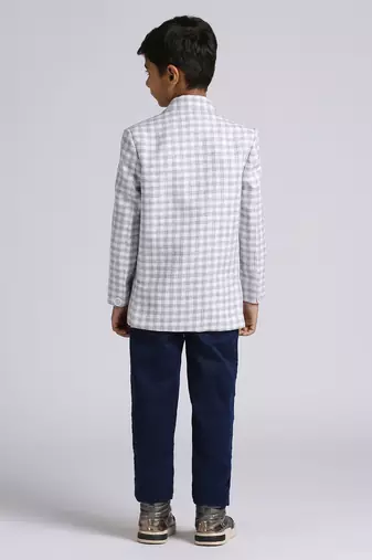 full sleeves solid elegance blazer - grey