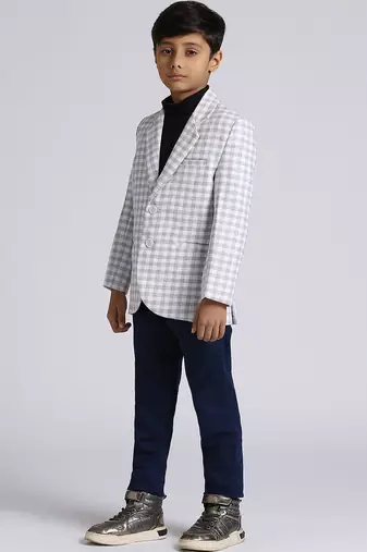 full sleeves solid elegance blazer - grey