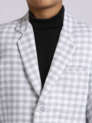full sleeves solid elegance blazer - grey 4