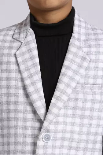 full sleeves solid elegance blazer - grey