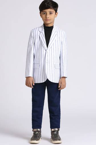 full sleeves solid elegance blazer - blue