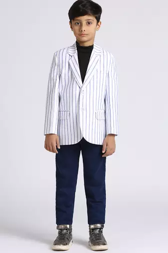 full sleeves solid elegance blazer - blue