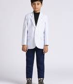 full sleeves solid elegance blazer - blue