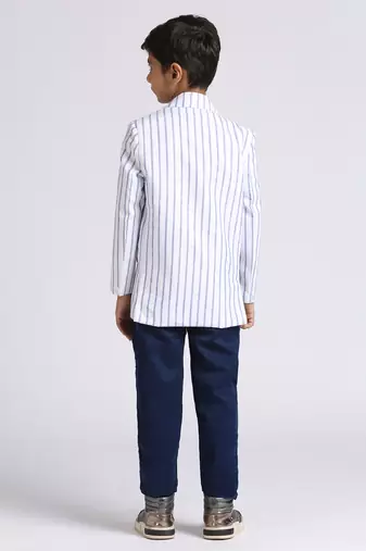 full sleeves solid elegance blazer - blue