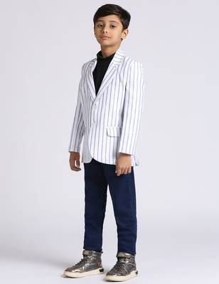 full sleeves solid elegance blazer - blue 3