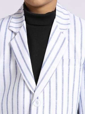 full sleeves solid elegance blazer - blue 4