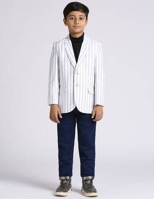 full sleeves solid elegance blazer - white 1