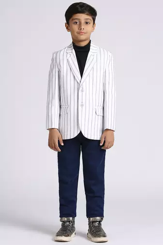 full sleeves solid elegance blazer - white