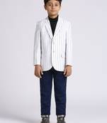 full sleeves solid elegance blazer - white