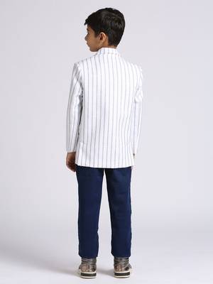 full sleeves solid elegance blazer - white 2