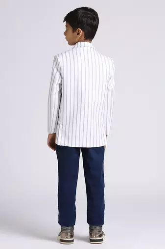 full sleeves solid elegance blazer - white
