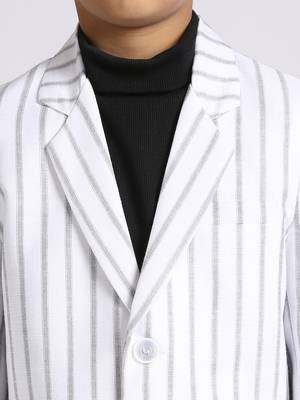 full sleeves solid elegance blazer - white 4