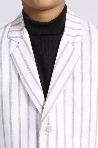 full sleeves solid elegance blazer - white