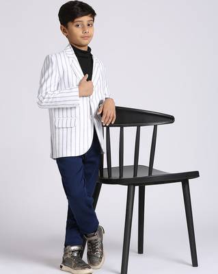 full sleeves solid elegance blazer - white 5