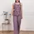 purple round neck cotton pleated Co-ord set