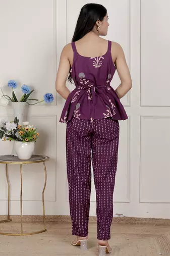 floral printed pure cotton a-line Co-ord set