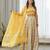 Yellow floral printed Satin Lehenga