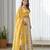 Yellow floral printed Satin Lehenga