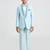 suit set full sleeves blazer, shirt, pant and waist coat with bow tie - sea green