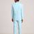 suit set full sleeves blazer, shirt, pant and waist coat with bow tie - sea green