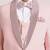suit set full sleeves blazer, shirt, pant and waist coat with bow tie - pink