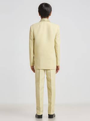 suit set full sleeves blazer, shirt, pant and waist coat with bow tie - pista green 4