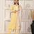 Elegant Yellow chanderi suit set with organza dupatta
