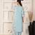 Elegant sea blue chanderi suit set with organza dupatta