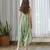 Green printed cotton jumpsuit