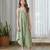 Green printed cotton jumpsuit
