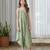 Green printed cotton jumpsuit