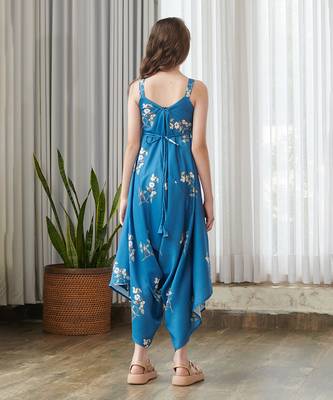 Blue printed cotton jumpsuit 2