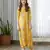Yellow printed cotton jumpsuit