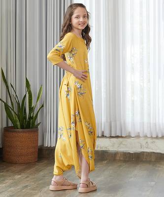 Yellow printed cotton jumpsuit 3