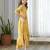 Yellow printed cotton jumpsuit