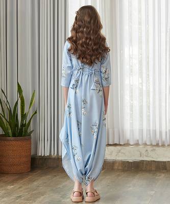 Blue printed cotton jumpsuit 2