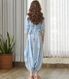 Blue printed cotton jumpsuit
