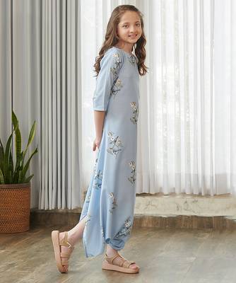 Blue printed cotton jumpsuit 3