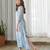 Blue printed cotton jumpsuit