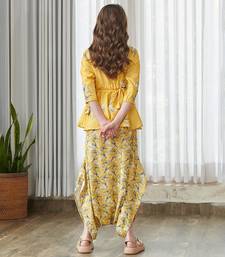 Yellow printed cotton co ord set