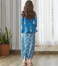 Blue printed cotton co ord set
