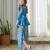 Blue printed cotton co ord set