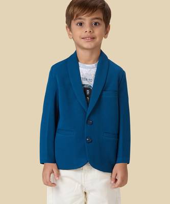 full sleeves blazer set with graphic printed t-shirt - teal 1