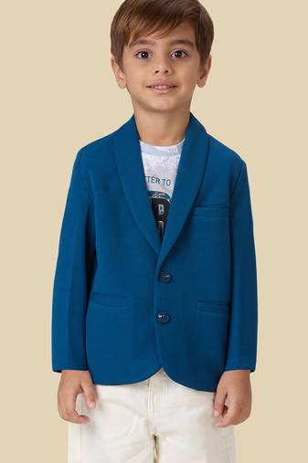 full sleeves blazer set with graphic printed t-shirt - teal