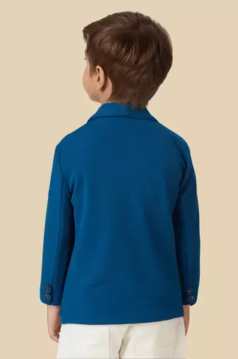 full sleeves blazer set with graphic printed t-shirt - teal