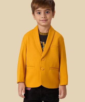 full sleeves blazer set with graphic printed t-shirt - orange 1