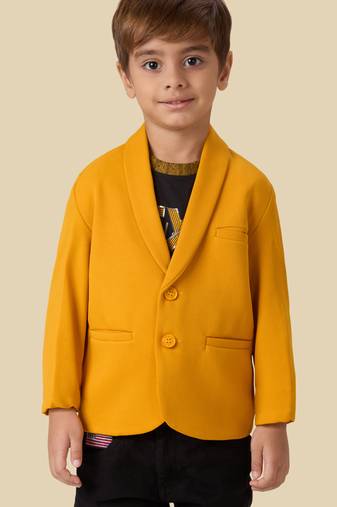 full sleeves blazer set with graphic printed t-shirt - orange
