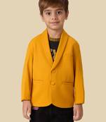 full sleeves blazer set with graphic printed t-shirt - orange