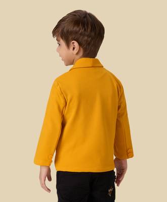 full sleeves blazer set with graphic printed t-shirt - orange 3