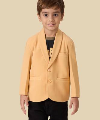 full sleeves blazer set with graphic printed t-shirt - beige 1
